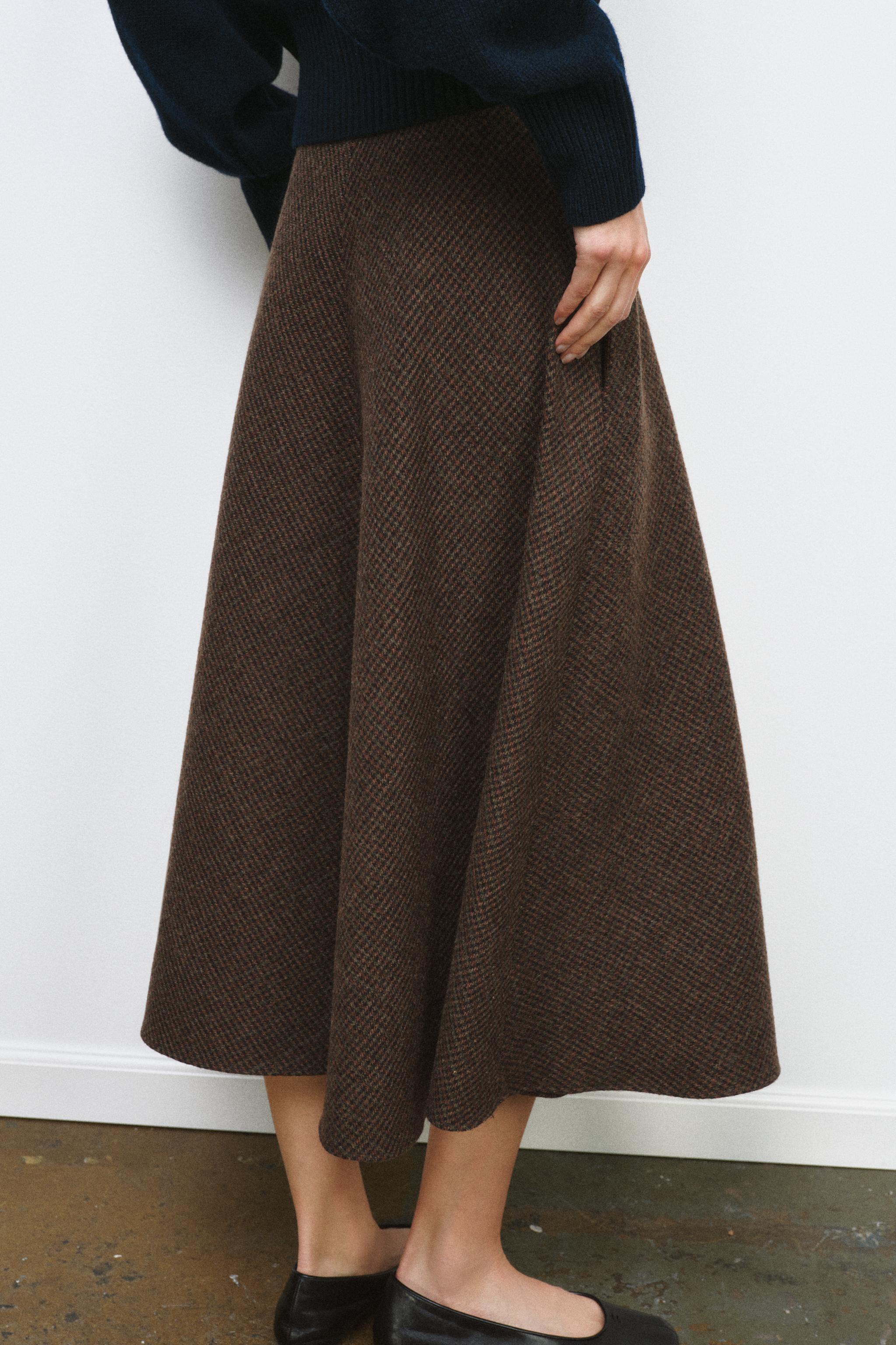 JUPE CAPE AVEC LAINE PIED-DE-COQ ZW COLLECTION
